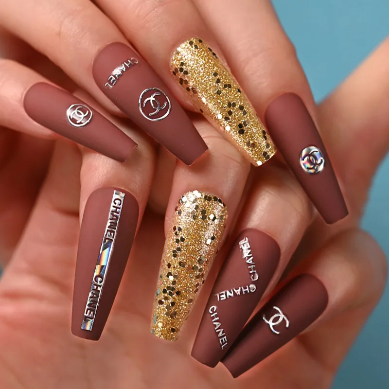 Wholesale 11 Style Colorful Simple Custom 24pcs a Box Reusable Unas 3D press on nails