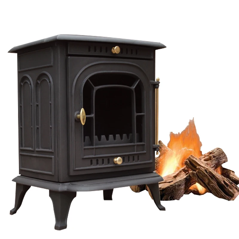 New High Heat Secondary Combustion Cast Iron  Matt Black Wood Burning Stove