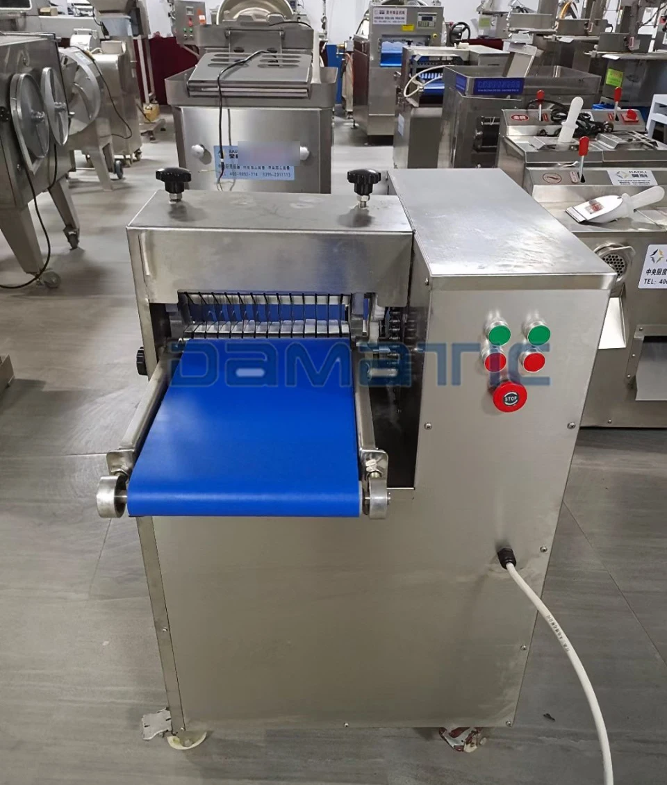 Meat Strip Slice Cut Doner Cutter Blade Machine With Conveyor Blade For Butchery Frozen Cold Meat Slicer Knife Cutting Machine