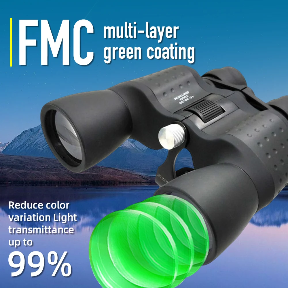 10-30x50 Compact Sports zoom Binoculars for Adults  Binoculars for Bird Watching Hunting Travel