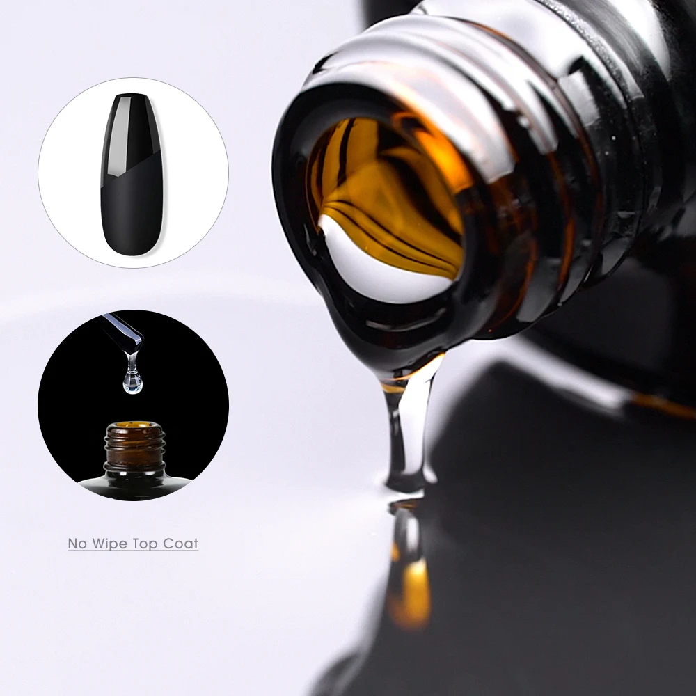 1Kg Clear Tempered Topcoat No Wipe Super High Shine Nail Polish Gel Tempered Top Coat