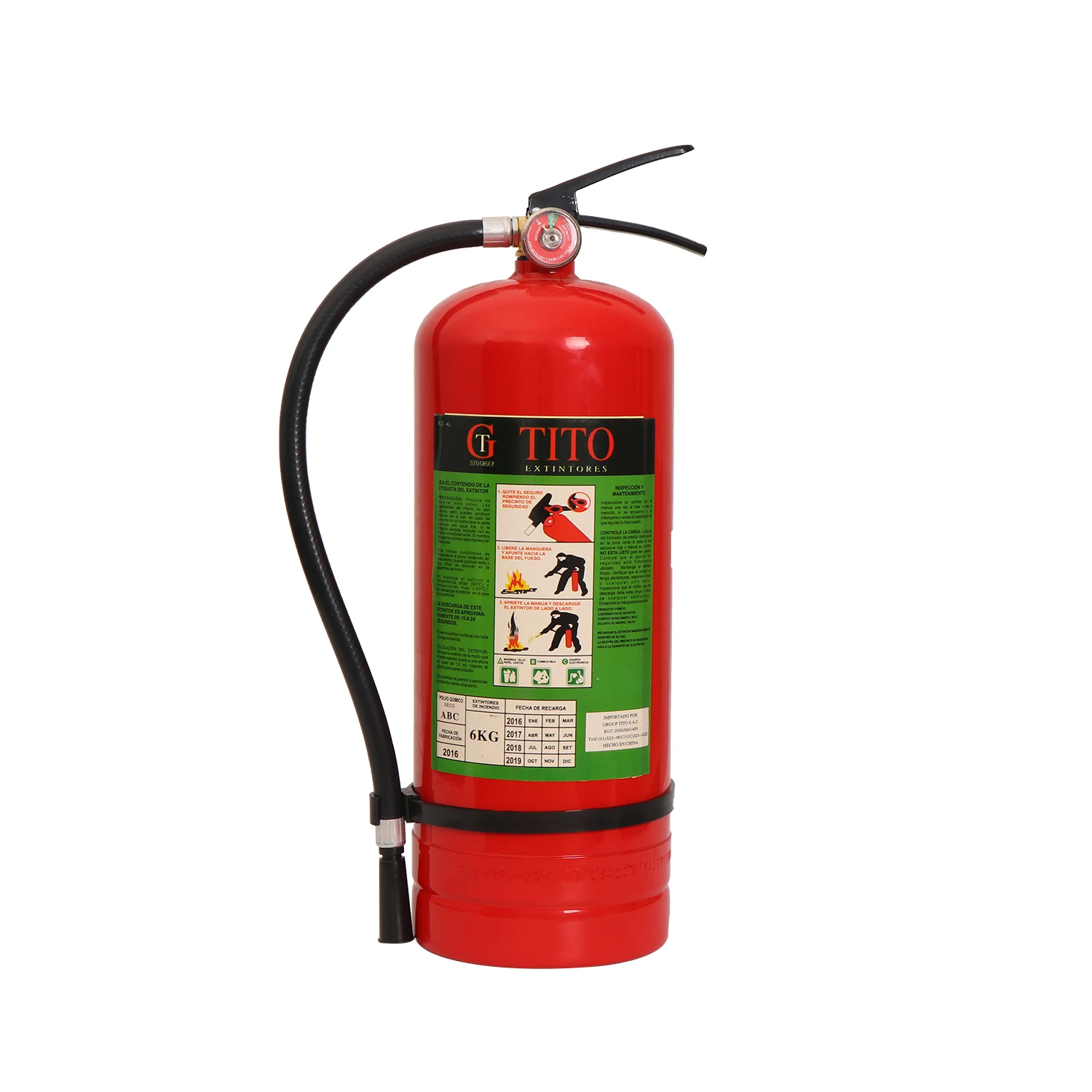 EN3-7 & CE & ISO 9001 Standard 6KG Portable Dry Powder Fire Extinguisher High quality ABC extinguisher