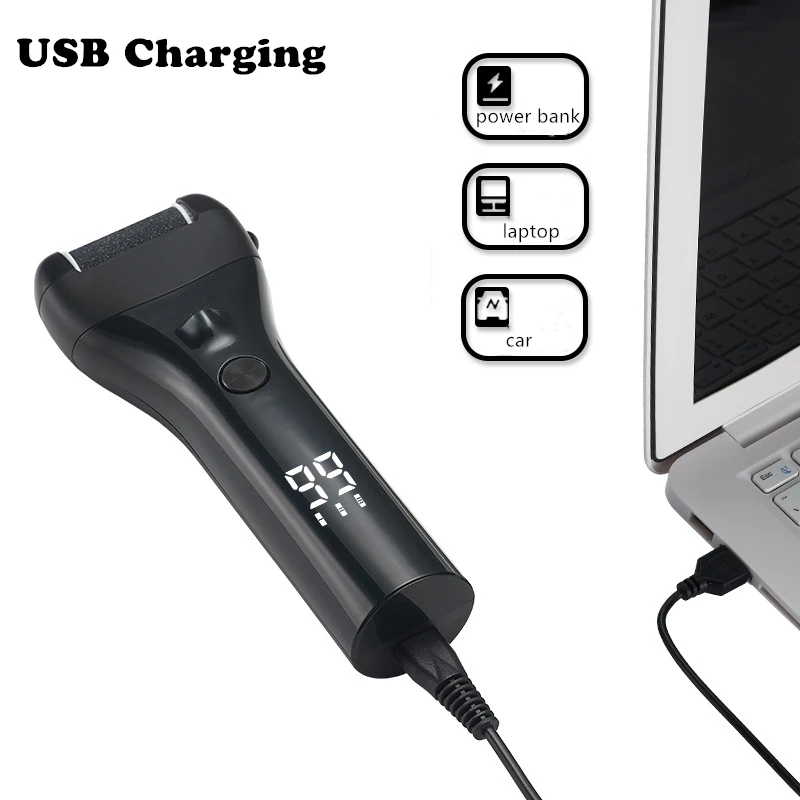 New Professional Electric Foot Grinder Waterproof USB Rechargeable Callus Remover LED Pedicure Foot File For Dead Skin