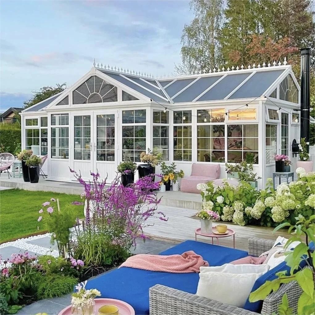 Сборный зимний сад внутренний дворик современный стеклянный дом отдельно стоящий 3 4 сезона Солнечная комната алюминиевая солярия