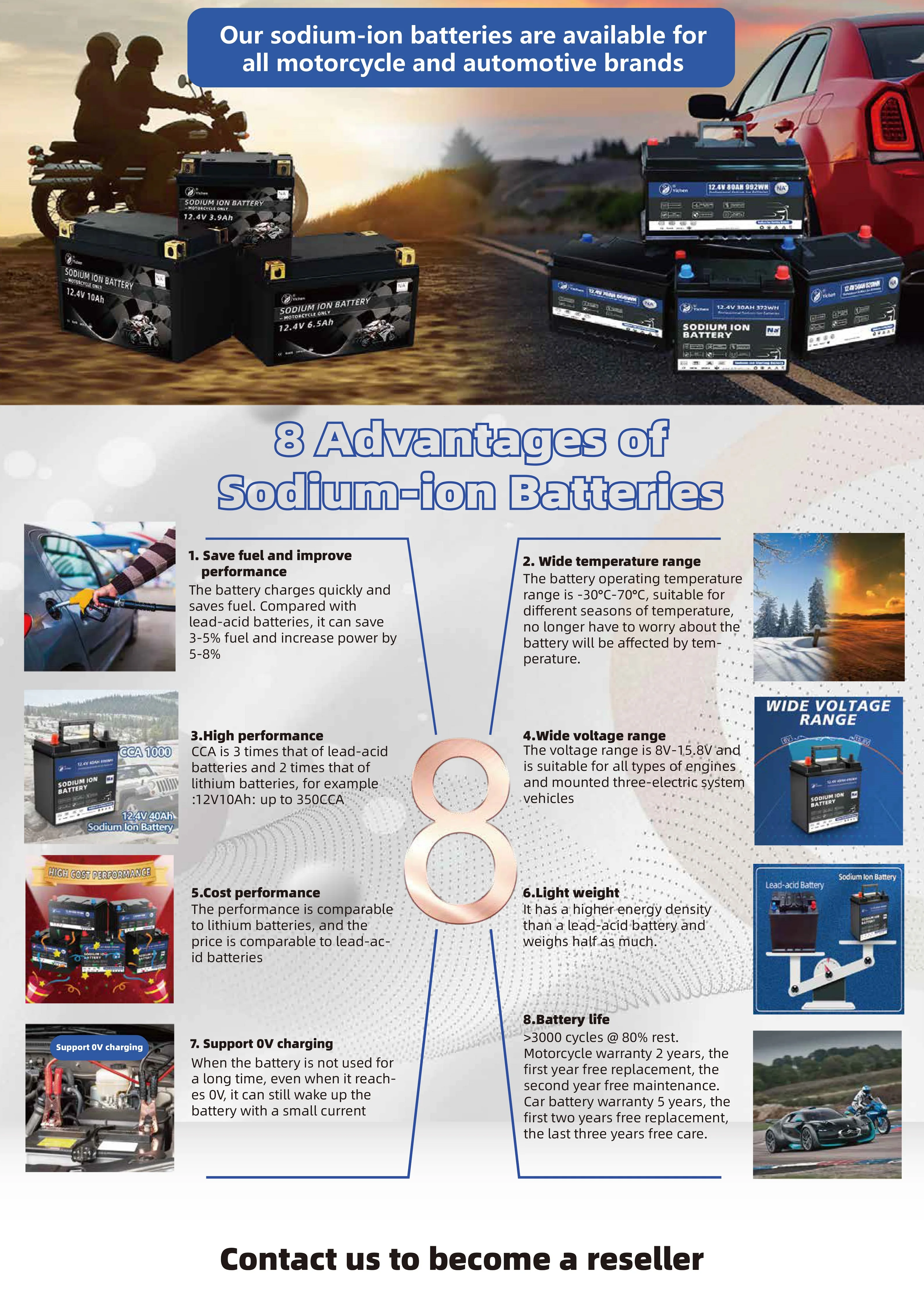 Sodium Ion 12v Battery Pack Cranking CCA600 12v 30ah Na SIB Battery For Motorcycle Car Starting Boat Marine with Balancer