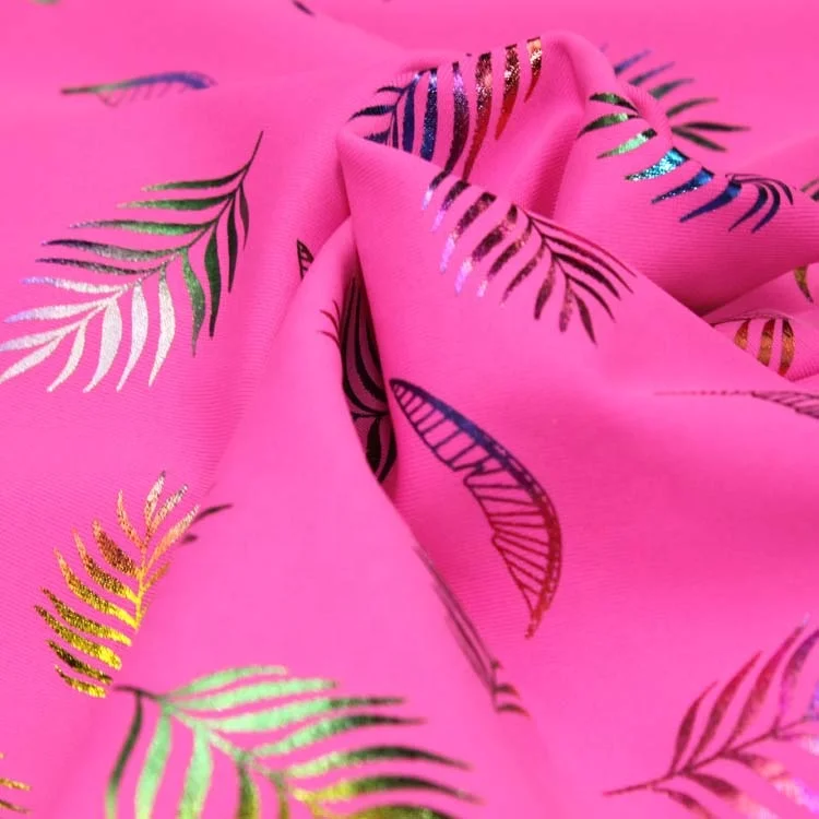 new style polyamide elastane wholesale printing pattern foil printing iridescent sequin fabric