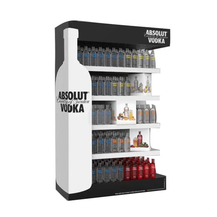 Hot Sale Customized Manufacturers Showcase Liquor Store Shelving Wine Display Cabinet bottle rack