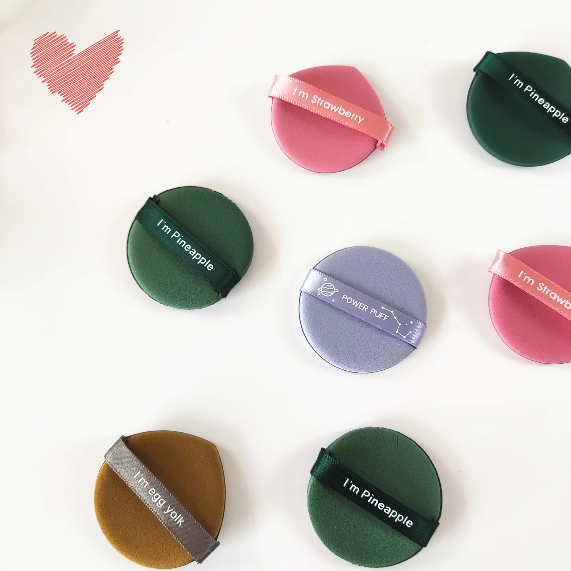 7-piece boxed Seven-star Air cushion sponge air cushion Powder Puff Liquid foundation puff pie strawberry pie egg