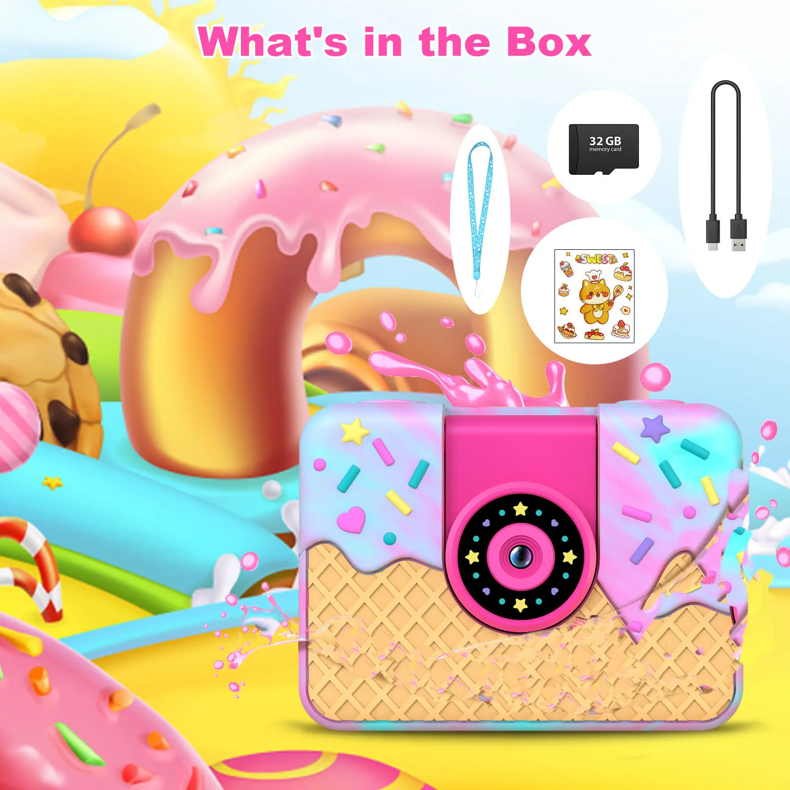 2023 Best Selling  Mini  Digital Camera for Kids with Rotating Camera Selfie  Education Toys For Toddler Girl