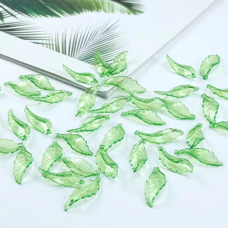 Wholesale DIY Accessories Acrylic Plastic Transparent Acrylic Leaf Beads