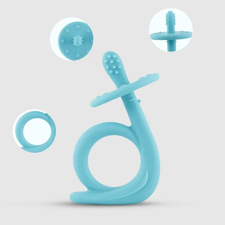 Wholesale Food Grade Mordedores De Silicona Para Beb Snail Shape Silicone Baby Soothing Teething Teether Toy