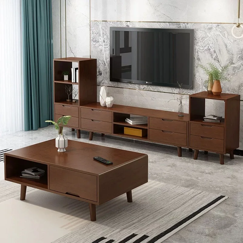 Simple style living room furniture large size factory wholesale cheap TV cabinet storage cabinet with solid wood legs TV stand