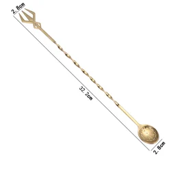 Custom Stainless Steel Cutlery Set Creative Bar Cocktail Stirring Spoon Swizzle Stick Long Mixing Spoons