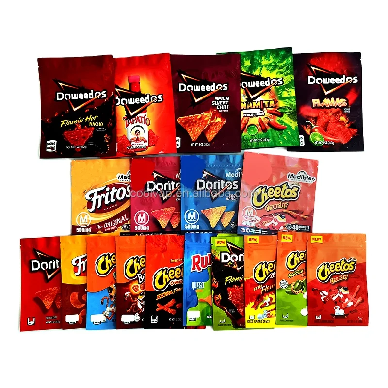 
Infused Chips15 Types Doweedos Cheetos Doritos Flaming Hot Edible Packaging Mylar Bags Snack Medibles Packing 