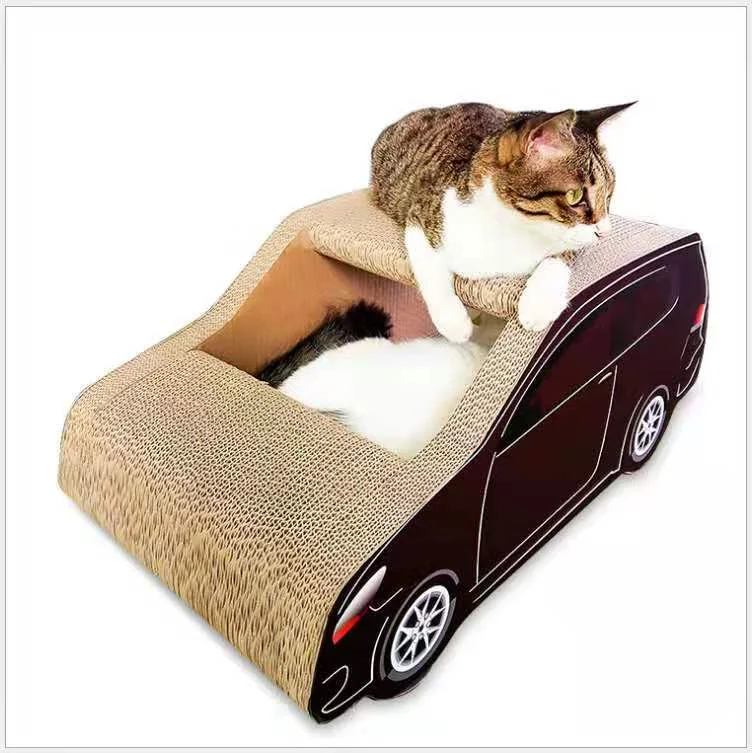 
Popular car shaped pet beds corrugated cardboard cat scratcher 