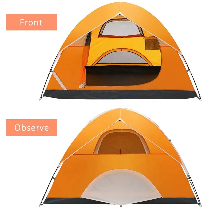 Water Resistance Lightweight Durable 190T Polyester Fabric Fiberglass Poles Family Tents for Camping