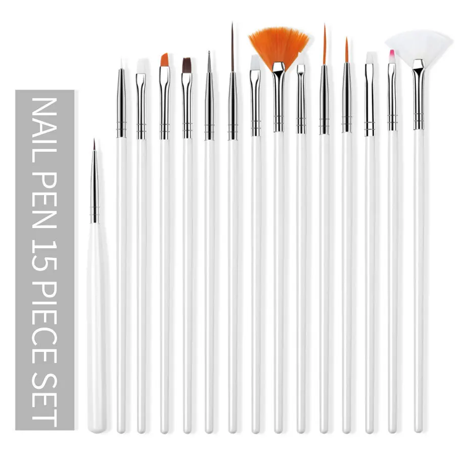 Nail Art Brush Set Manicure Dust Tools Gradient Gel Nail Polish Builder Drawing Carving Brushes French Nail Design Painting Pen