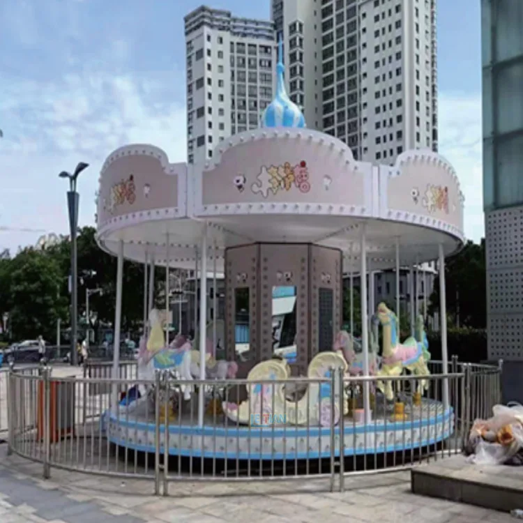 Factory price electric fiberglass merry go round kids carousel horses amusement rides for sale