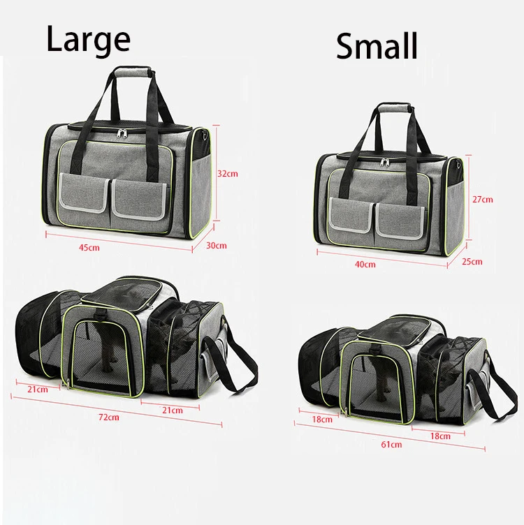 Airline Approved Expandable Large Carrier For Cats Travel Breathable Cat Carrier Bag
