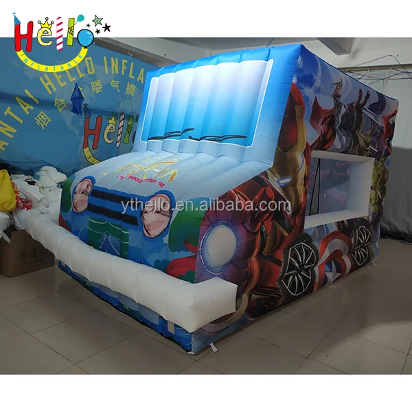commercial inflatable ice cream car cabin inflatable ice cream vehicle inflatable car booth for sale