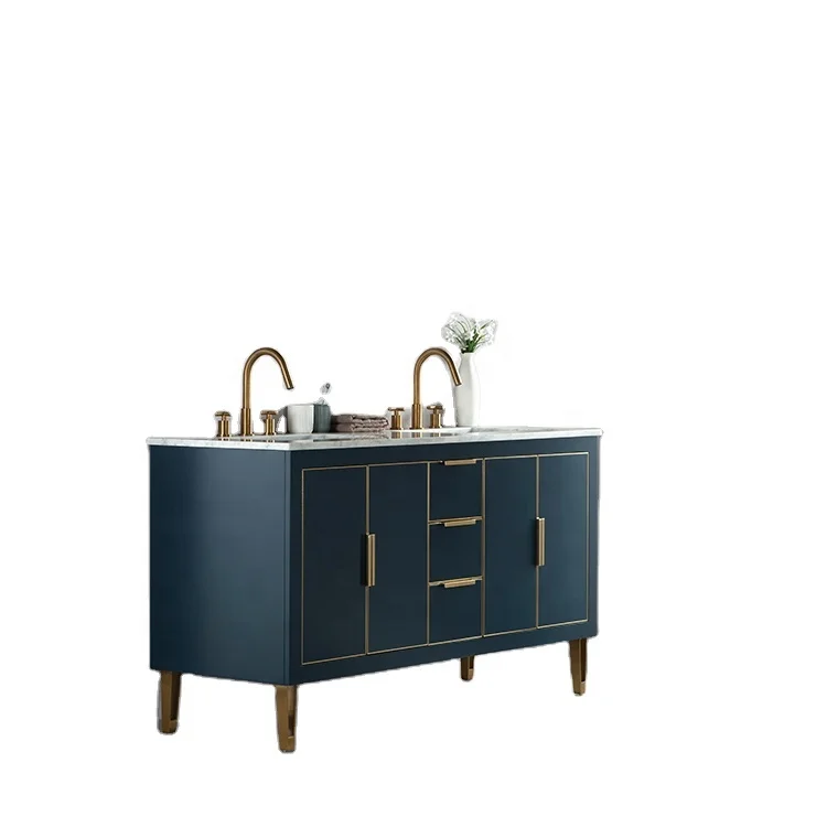 Homedee 1833 60 inch Navy Blue American Style used bathroom vanity cabinets