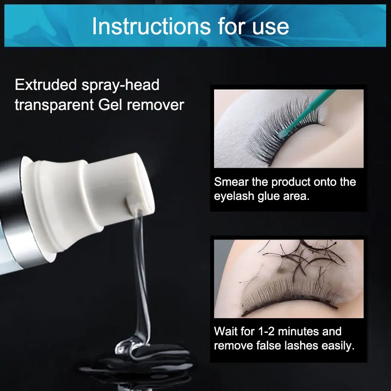 NAGARAKU Eyelashes Makeup 10g Eyelash Extension Transparent Gel Remover False Eyelash Glue Remover Extruded Spray-head