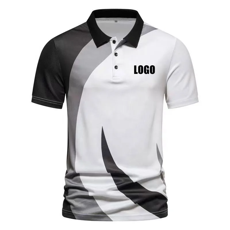 custom logo polyester mens polo shirt sublimated quick dry sports tennis shirts golf polo t shirt top