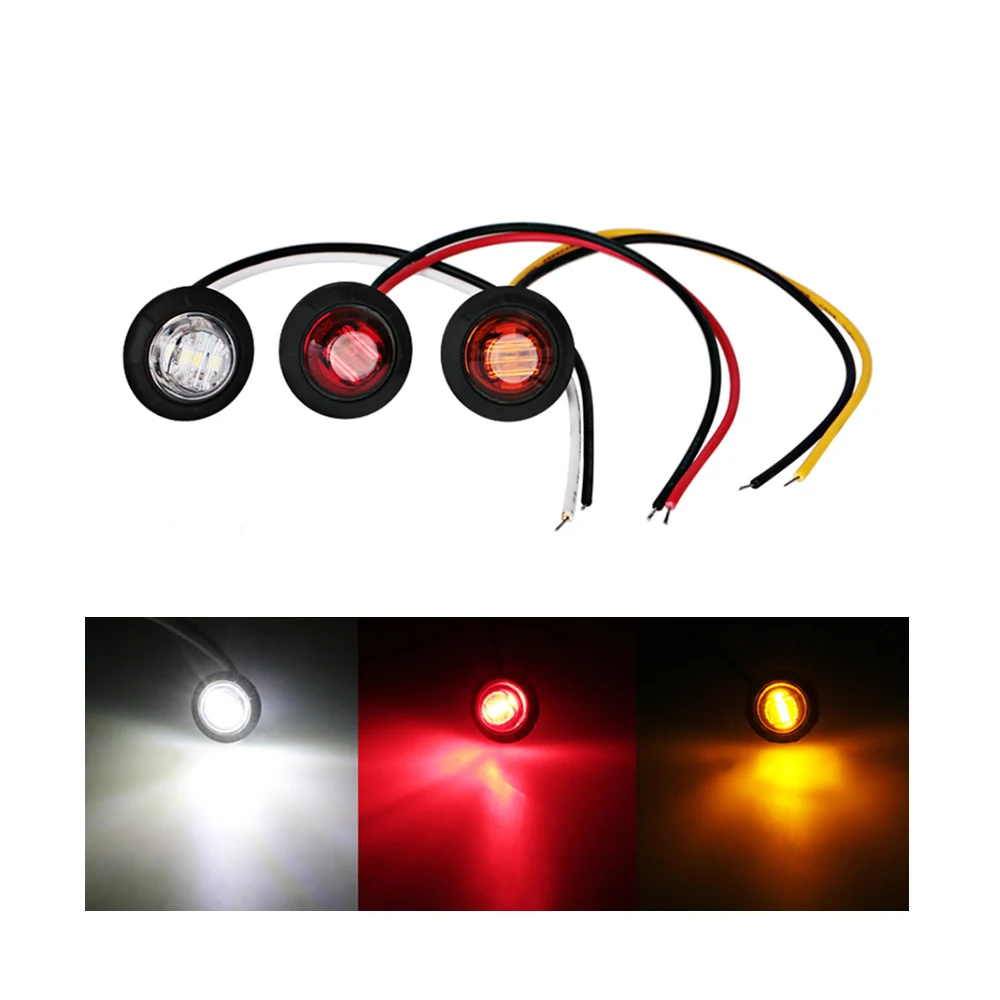 24 Volt  3 Led Amber Blue Marine Boat Deck Truck Side Marker Light