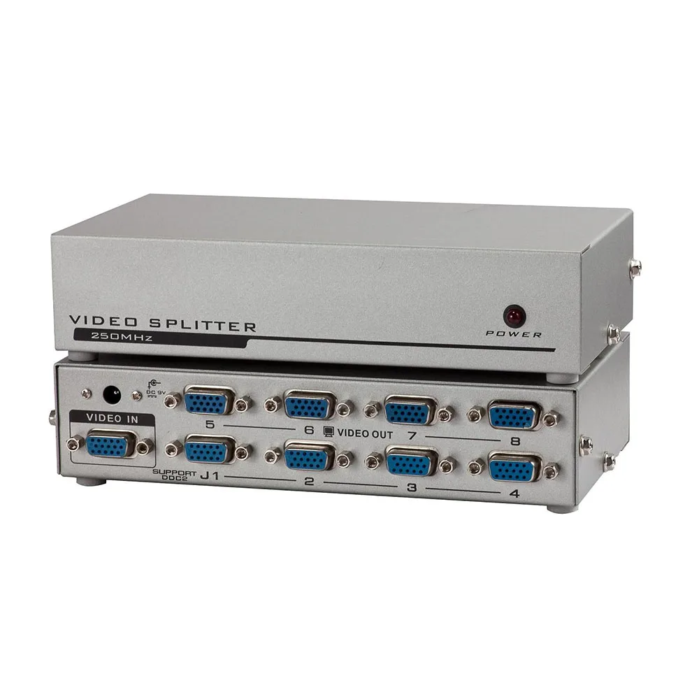 8port 1x8 VGA splitter 1 input 8 output with Bandwidth 150MHz 250MHz 350MHz Optional