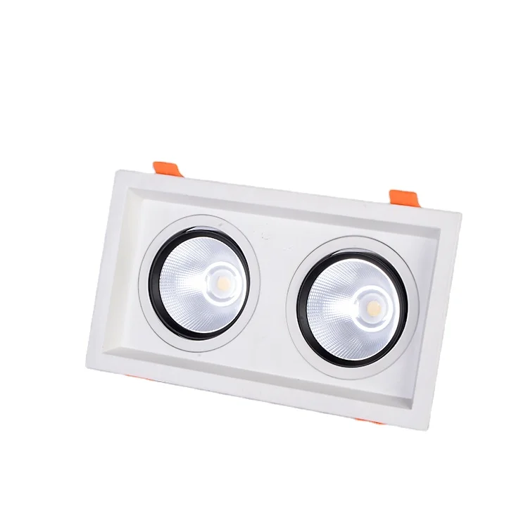 Best Sellers IP44 Double Axis Tiltable Trimless Grille Led Downlight Recessed Dimmable Optional Square Shape  White