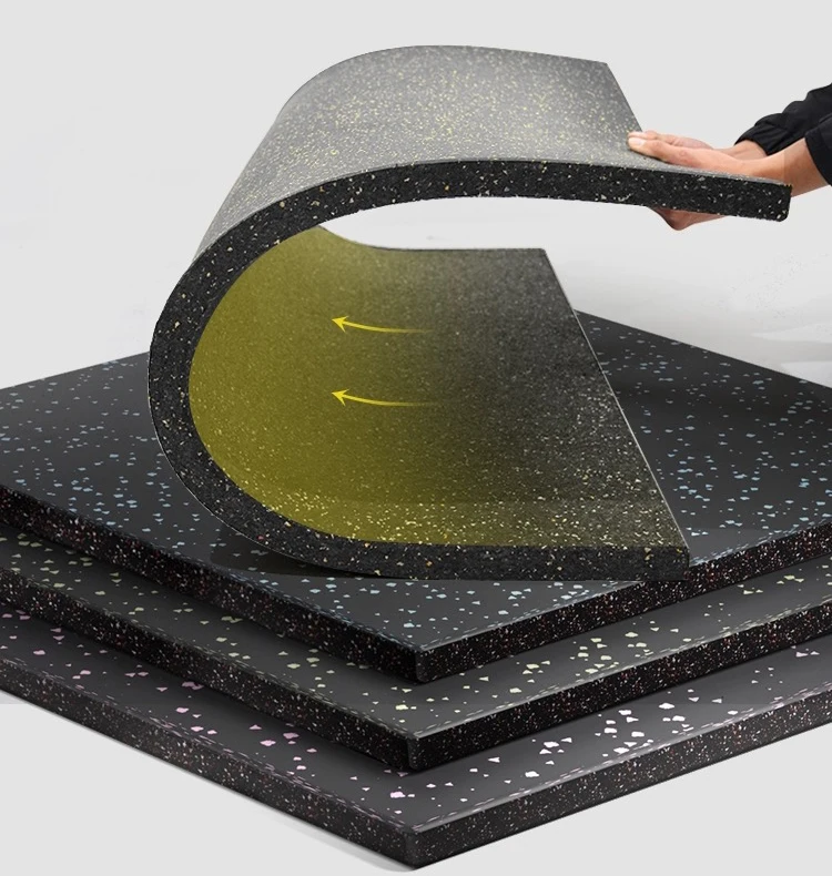 Highly Durable Recycled Rubber and Easy to Cut When Fitting Gym Flooring Tiles 20mm