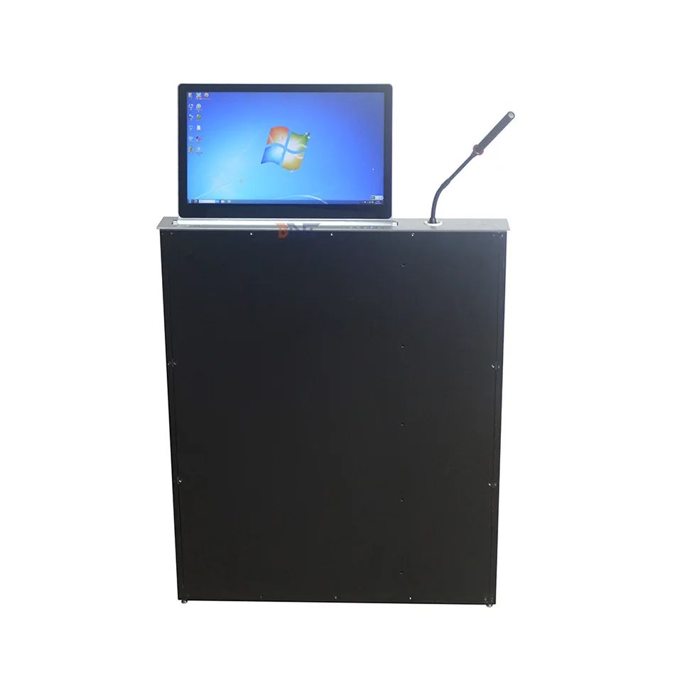 Intelligent conference system solution flush mount table retractable screen desk lcd monitor lift with built in microphone