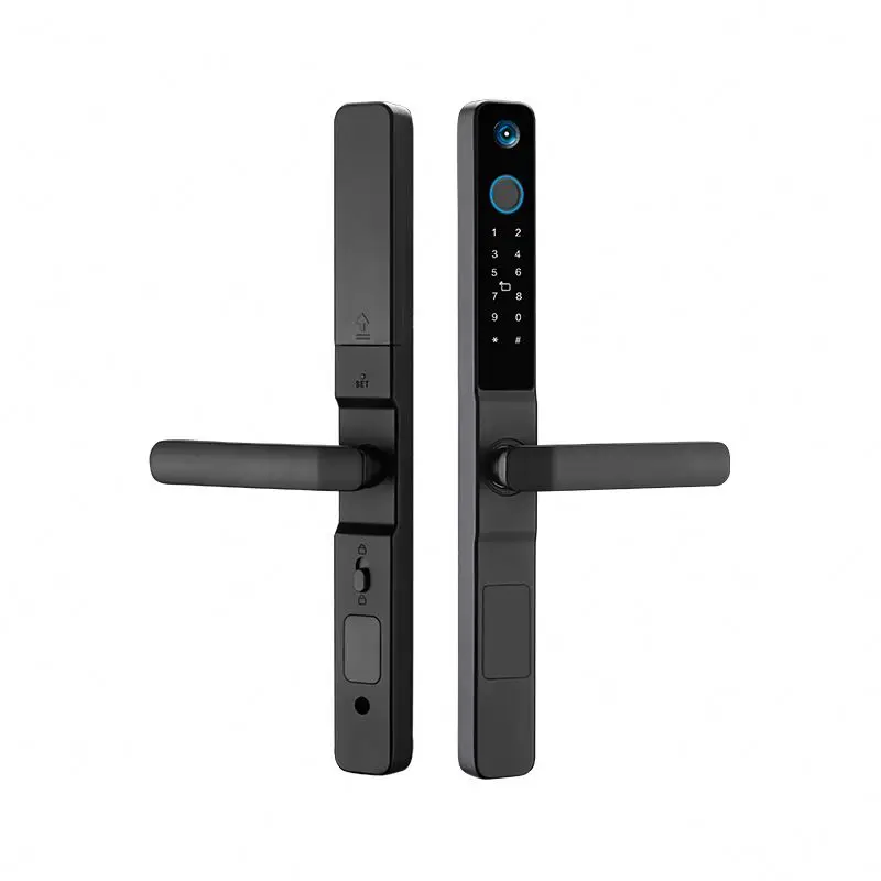 Hot Sale door with smart lock safe digital fingerprint home door handle lock tuya smart door lock with camera