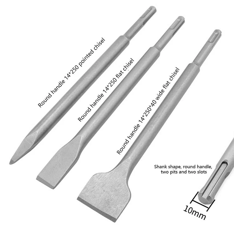 MAKASSI SDS plus chisel  14X250 X 20mm Max F Sds Plus Adaptor Tungsten Carbide Drill Bit Set Sds Chisel