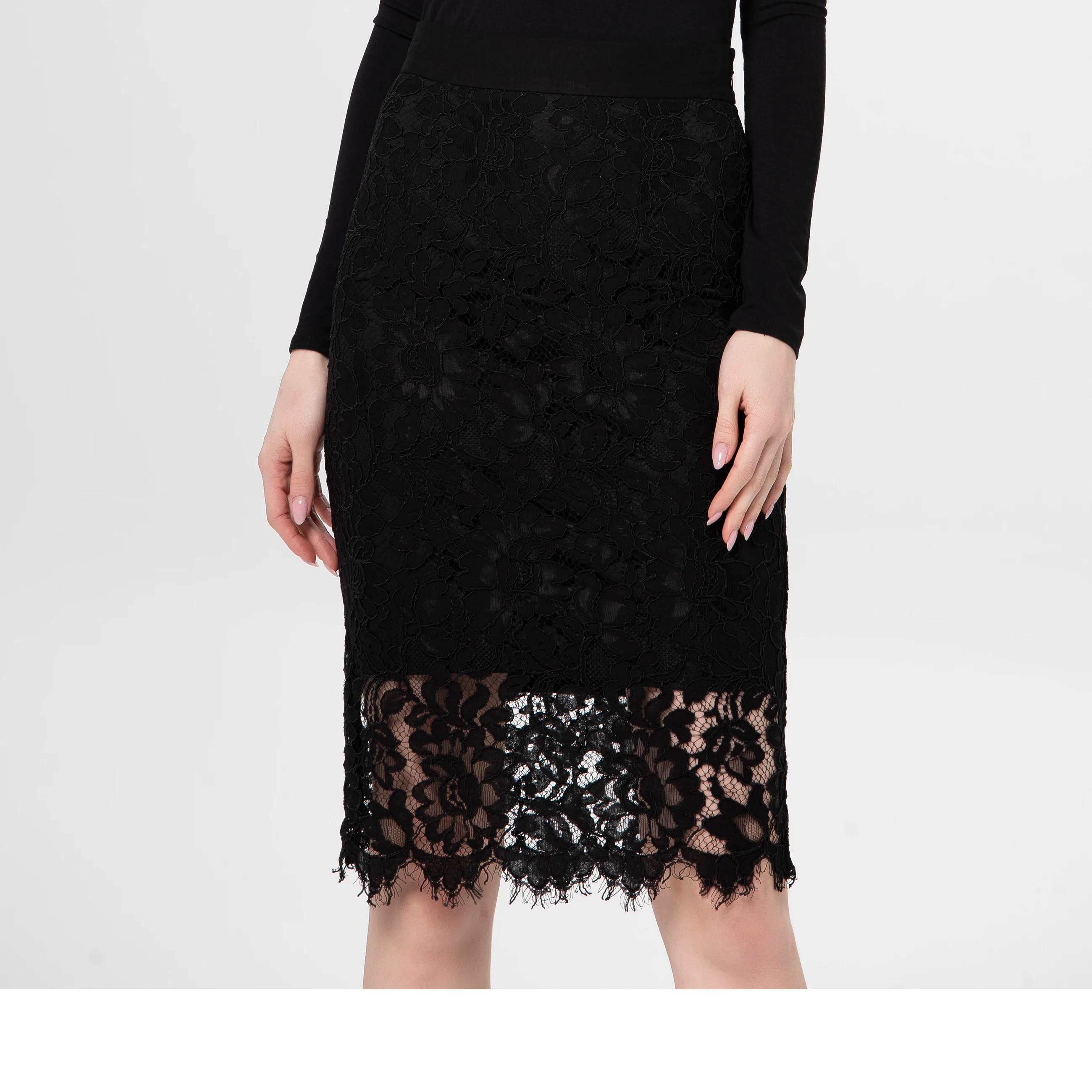 Кружевные Черные повседневные сексуальные летние Облегающие юбки-карандаш, оптовая продажа, клетчатые юбки средней длины для женщин