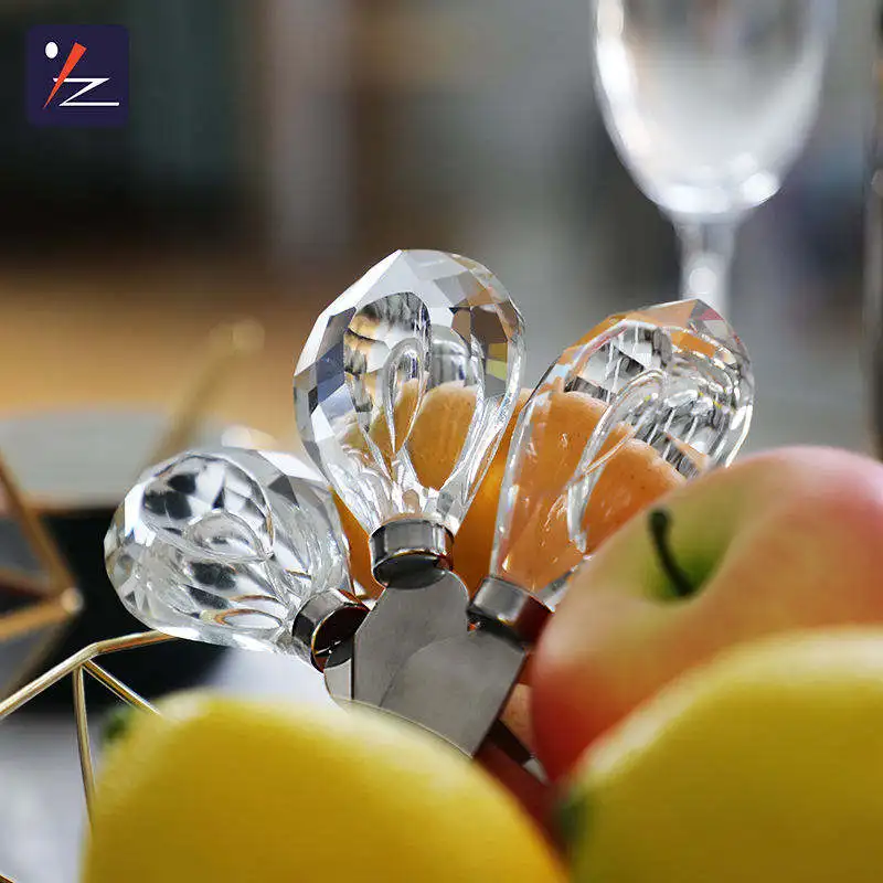 Wholesale Crystal handles with stainless steel blades wedding cake shovel knife and server set