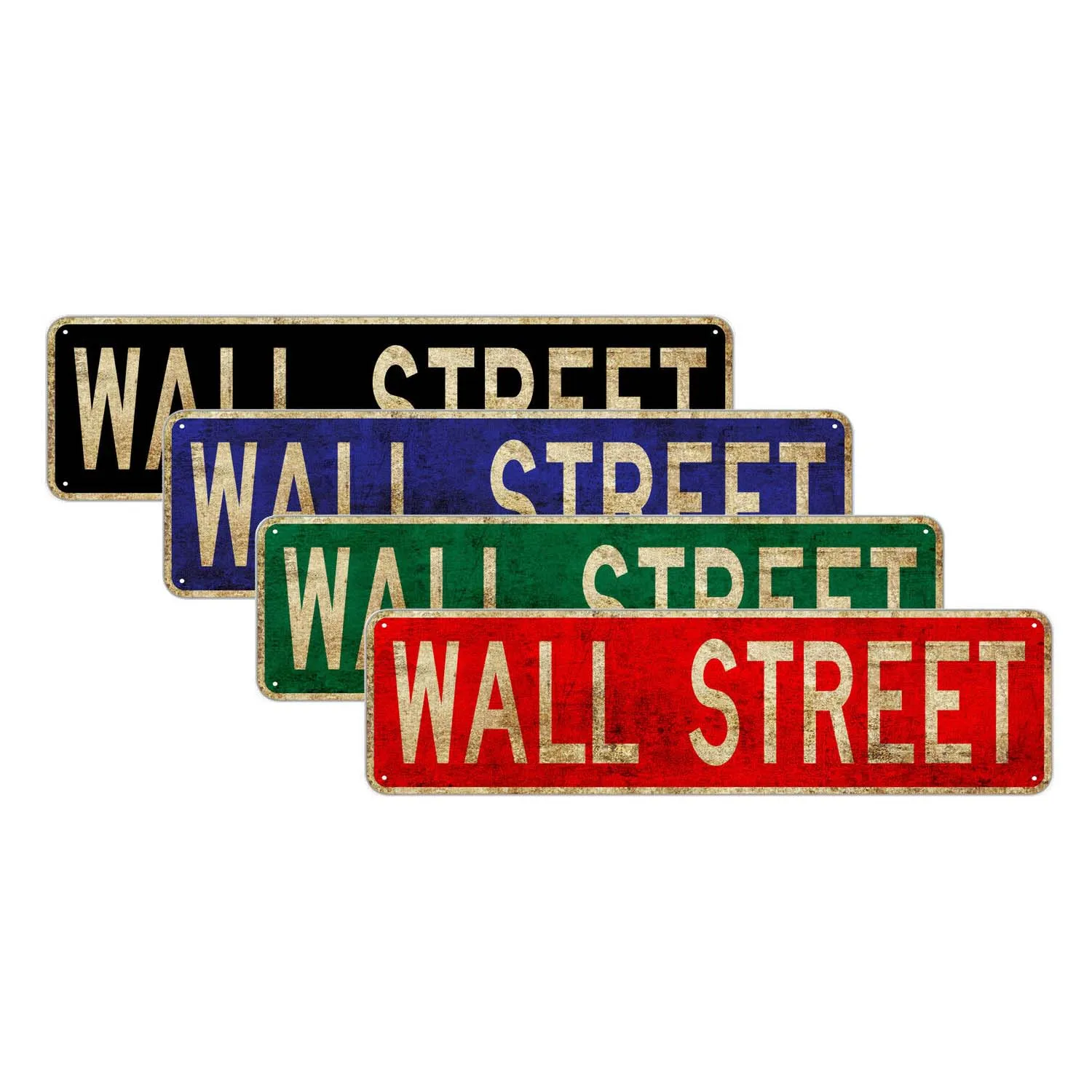 Wholesale Vintage Metal Tin Signs Wall Decor for Home Road Signs Route Street Name Tin Plate Street Sign Customized