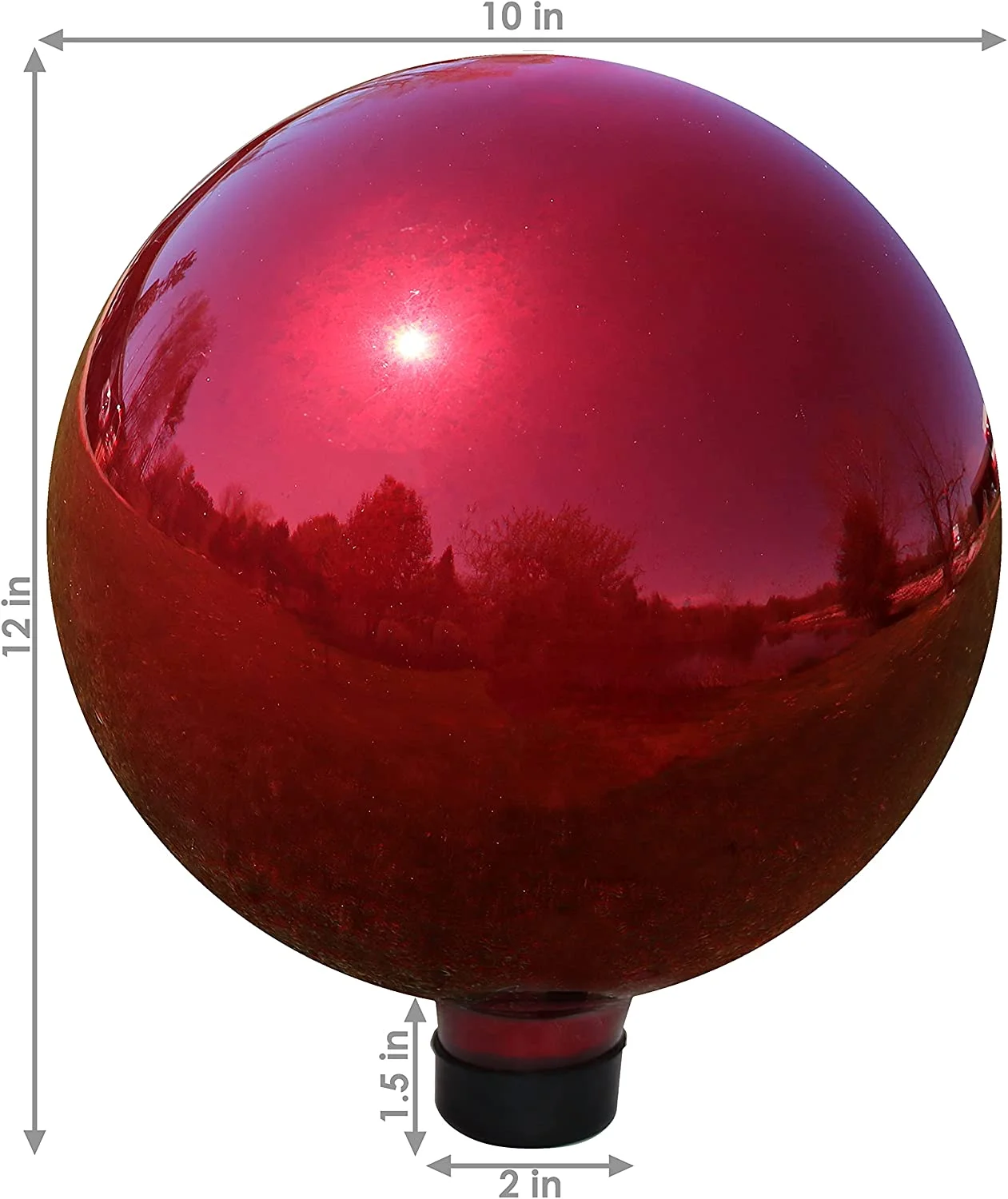 Blue Mirrored Surface 10 inch for Yard Glass Ornament Garden Gazing Globe Ball