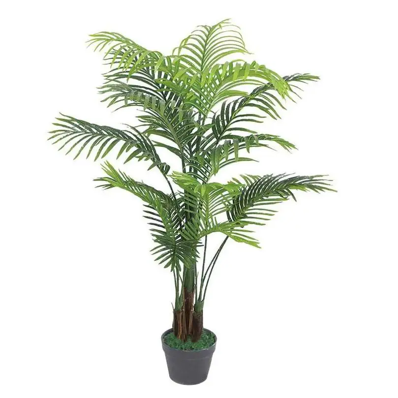 Artificial Fake Tree Plants Indoor Palm Leaves And Flowers Coconut Tall Flowers Outdoor Panels Grass Fence Artificial Plant Wall