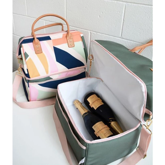 Beach Picnic Cooler Reusable Thermal Insulated Tote for Cold Drink Wine Grocery Hot Food Delivery Non Woven Nylon Bag