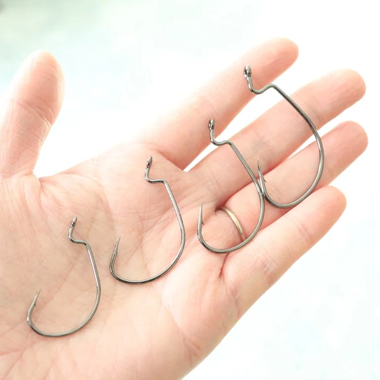 B93 Offset Hook Carbon Steel Fishing Jig Crank Big Bass Hook Lead Jig Head Crank Barbed Hook for Soft Fishing Lure