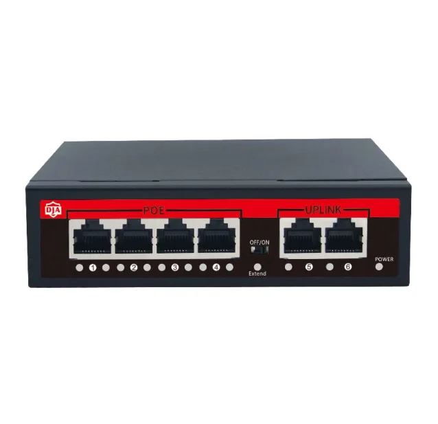 CCTV Mini 4 port  10/100M 48V 52V active ethernet  network poe  switch  2  uplink  for IP camera AP