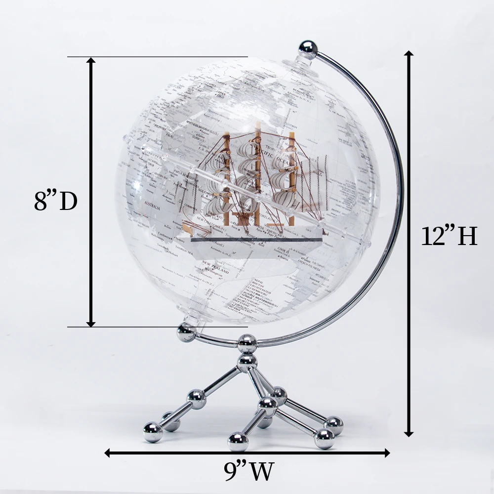 Wellfun New Products 2024 Mova Decoration World Sailboat Novelty Gifts Globe Earth Globe Decor Globe