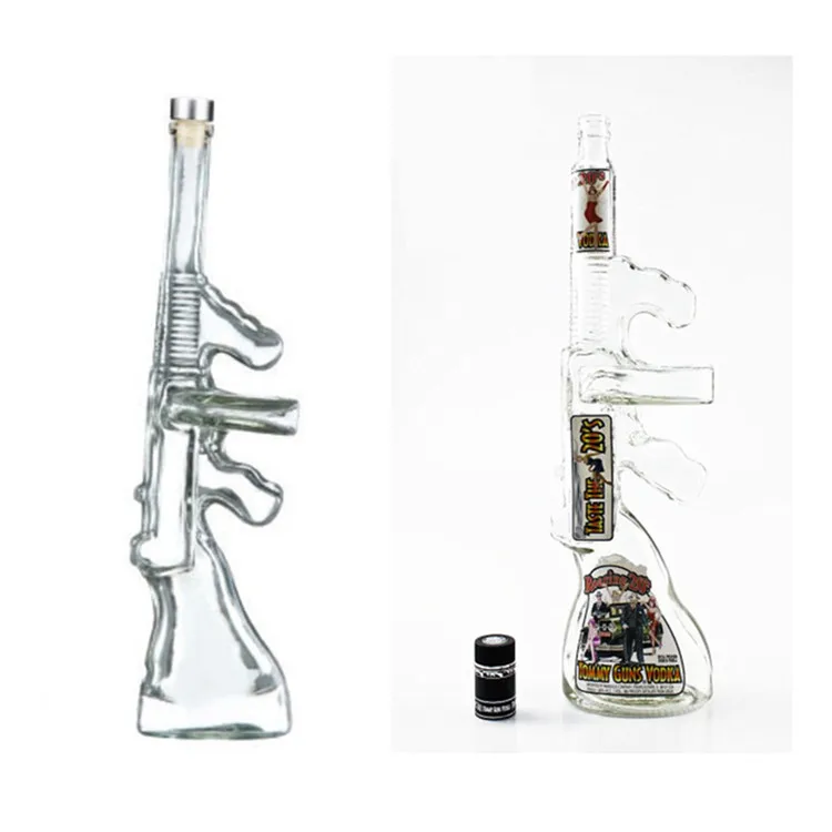 800ml Rifle Gun Shaped Spirits Whiskey Gin Vodka Tequila Rum Glass Bottle for Packaging
