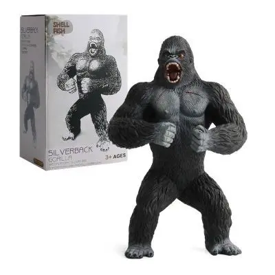 Однотонная Игрушечная модель Godzill vs King Kong с черным мехом животного gorilla