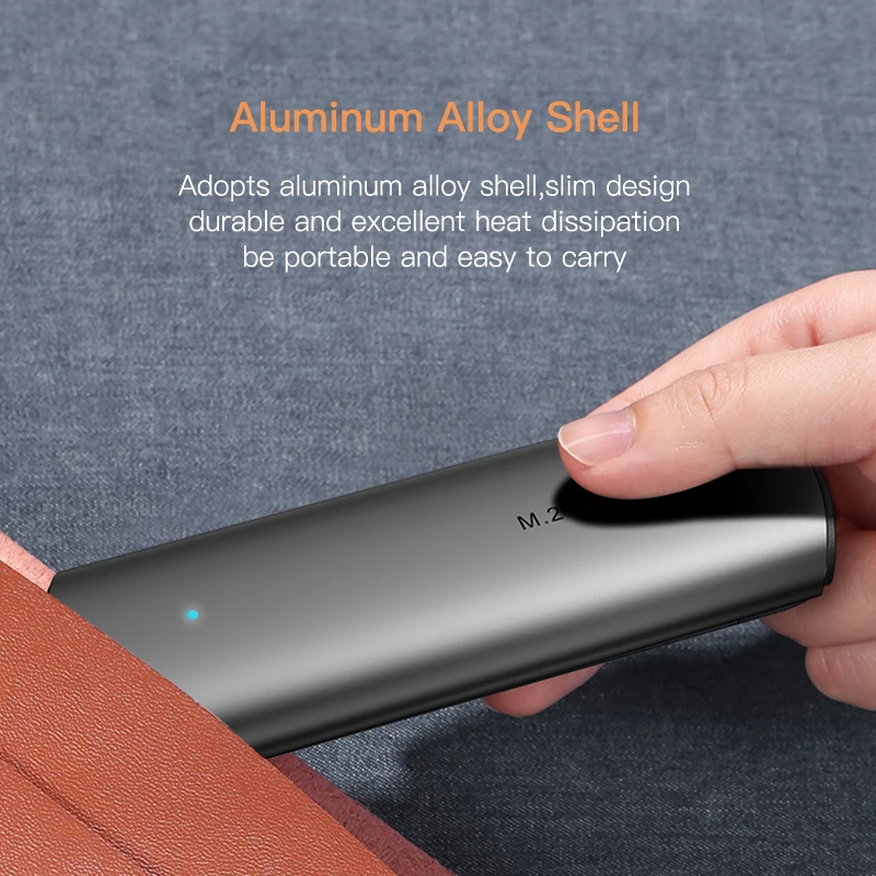 Portable Aluminum M.2  SSD  Enclosure USB C 3.1 External Hard Drive Case  GEN2 10Gbps Hdd ssd case usb c