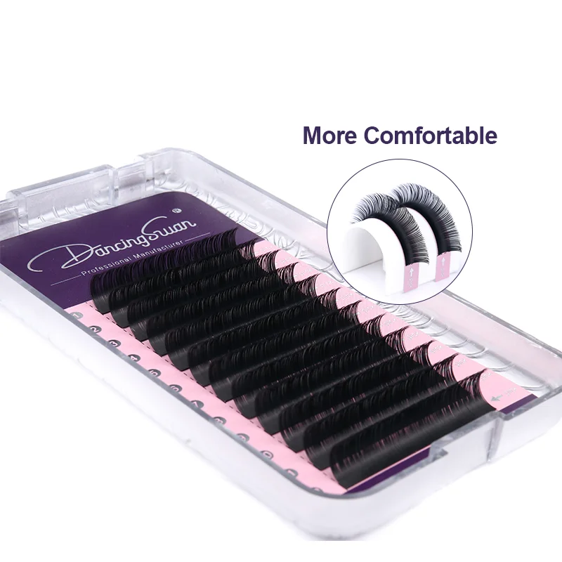 cashmere 10mm 18mm silk individualsilk easy fan eyelash extensions black and brown trays 16 rows