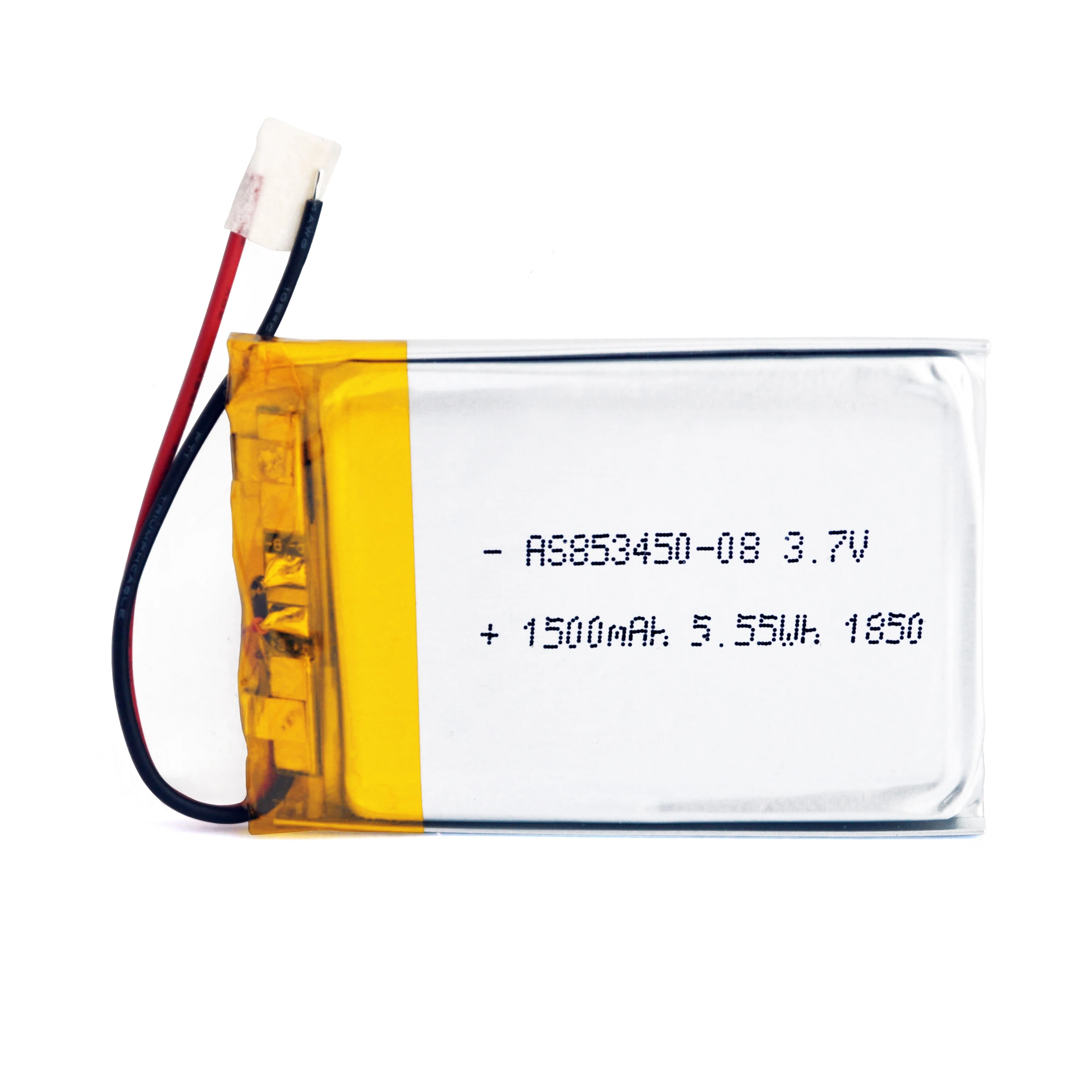 OEM/ODM 3.7V 853450 1500mAh Lithium Polymer Lipo Battery for Versatile Applications with UL1642,CB(17),UN38.3,CE