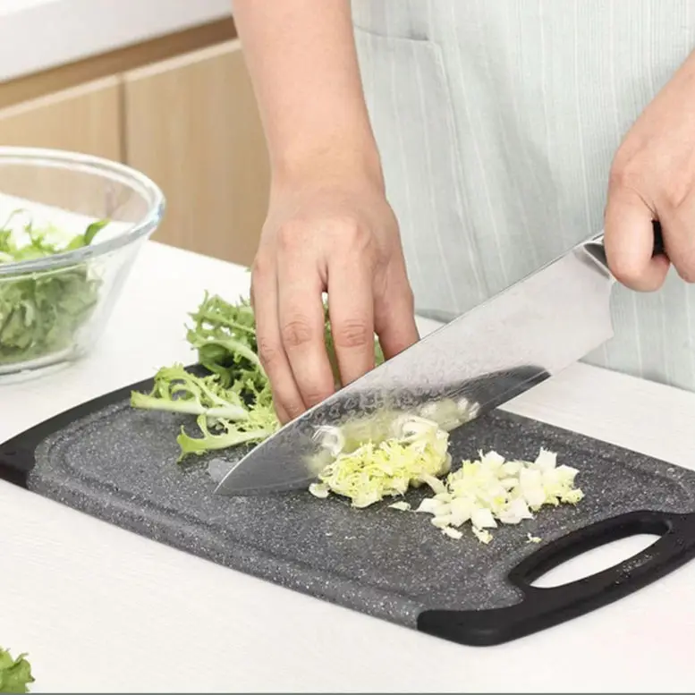 Homesun New Design Marble Black And White Dot Kitchen Accessories Food Grade Pp Cutting Board Mats Plastic Chopping Board