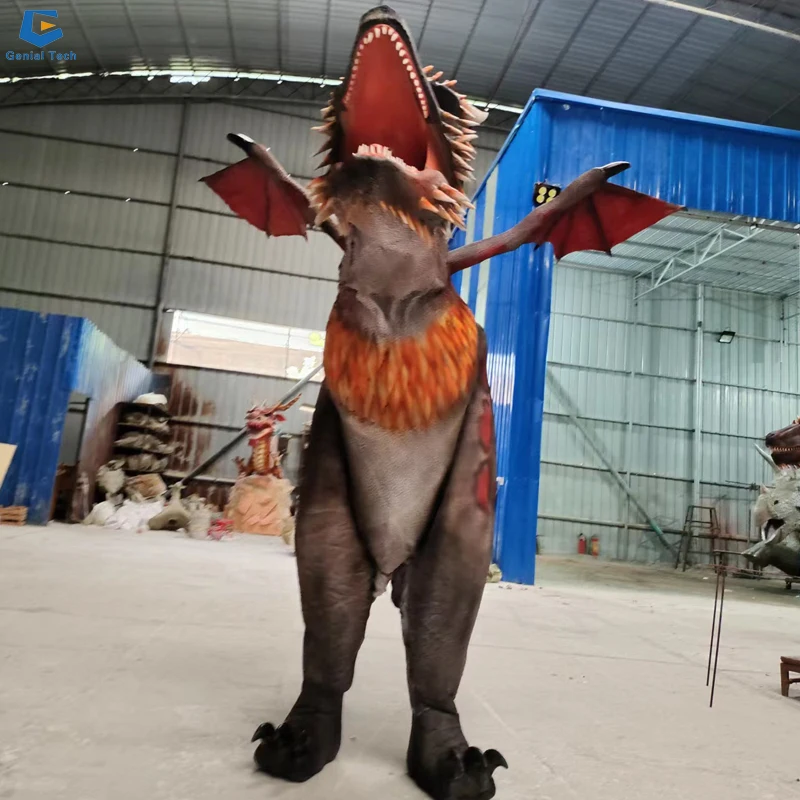 CCDC20 Life size walking dragon costume mascot animatronic dragon suit for adult